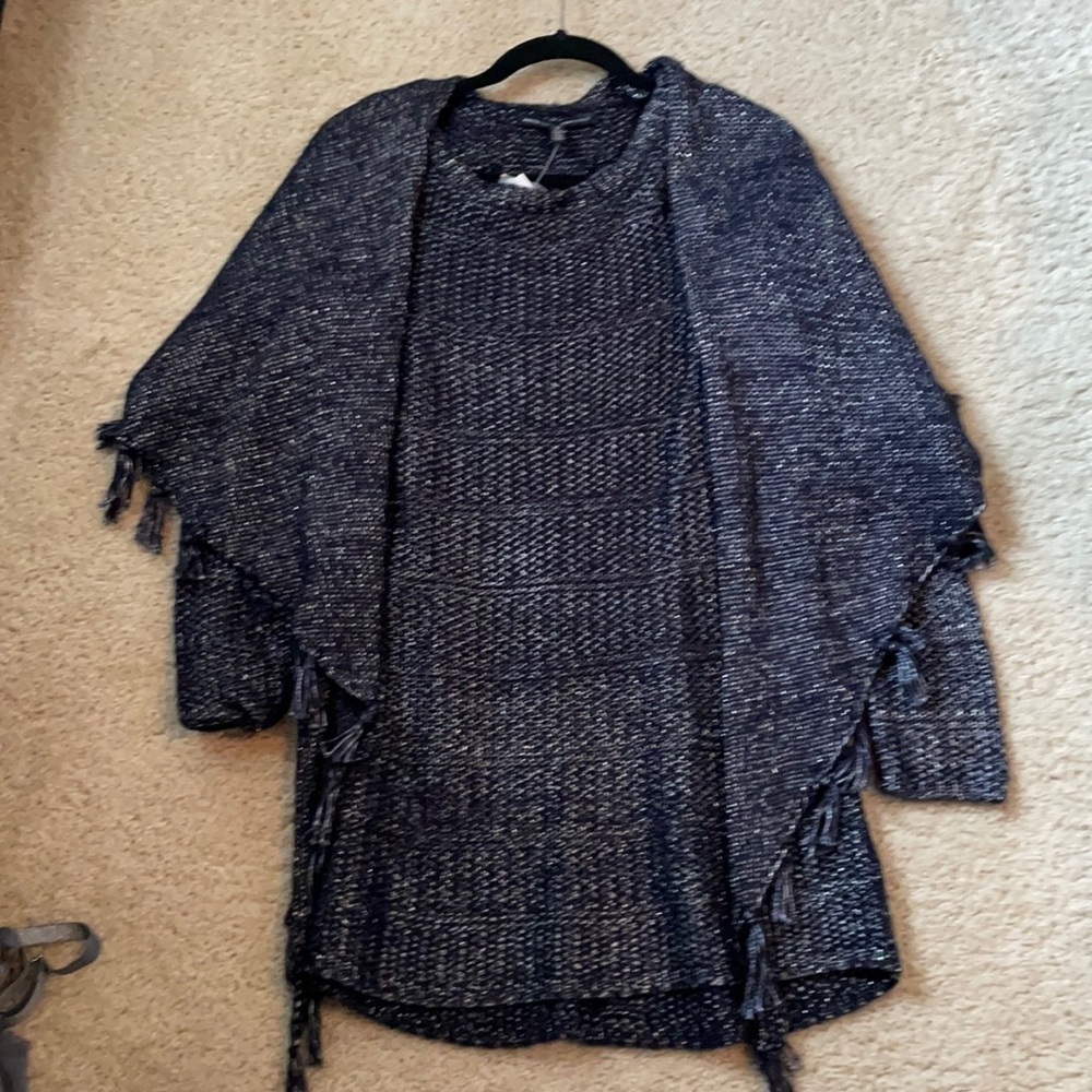 White House Black Market Women's Blue Sweater and Scarf